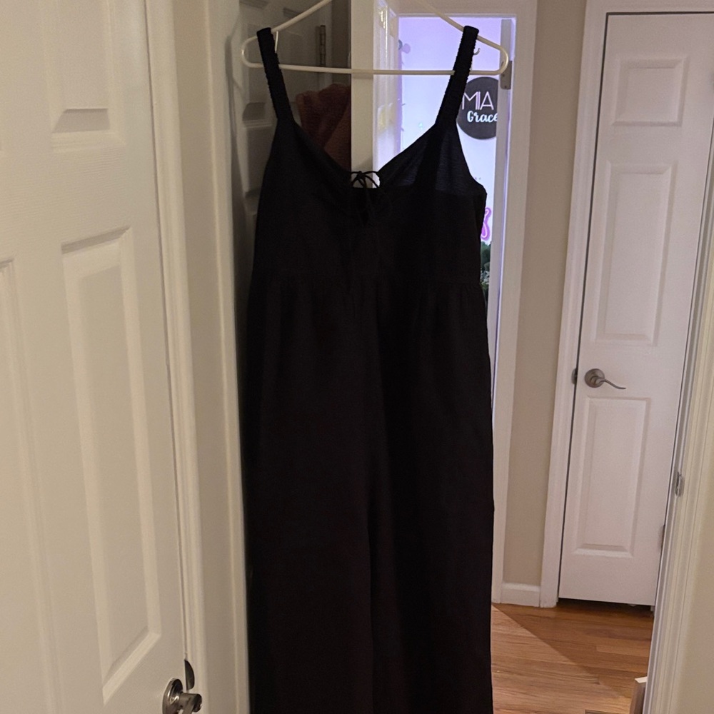 American Eagle Black Wide Leg Jumpsuit